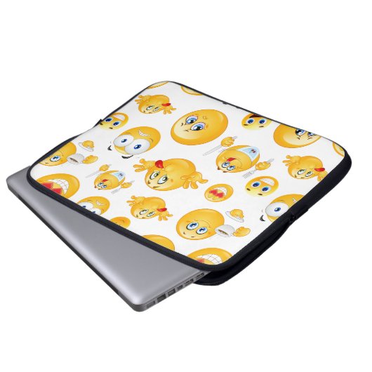 Emoji Pattern Laptopschutzhülle (Vorne Knopf)