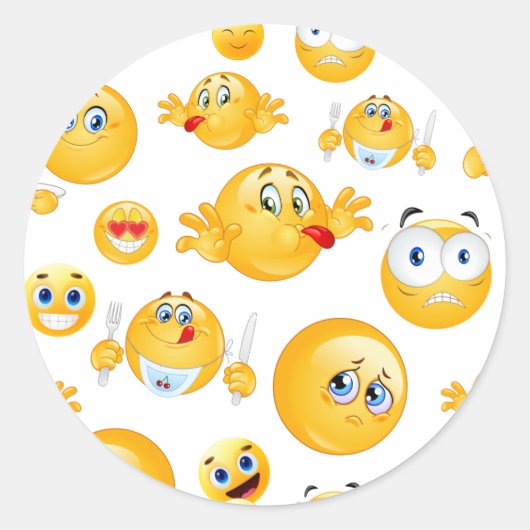 Emoji Pattern Runder Aufkleber (Vorderseite)