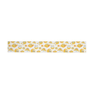 Emoji Pattern Rundum-Adressaufkleber
