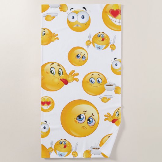 Emoji Pattern Strandtuch (Vorderseite)