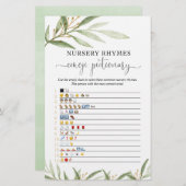 Emoji Pictionary Baby Dusche Spiel Gold Grün (Vorne/Hinten)