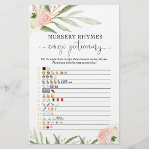 Emoji Pictionary Baby Dusche Spiel rosa Grün