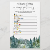 Emoji Pictionary Baby Dusche Spiel rustikale Berge (Vorderseite)