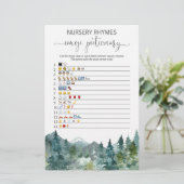 Emoji Pictionary Baby Dusche Spiel rustikale Berge (Stehend Vorderseite)