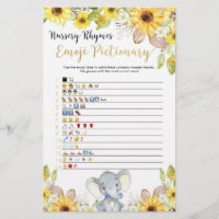 Emoji Pictionary Baby Duschgame Gelber Elefant
