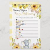 Emoji Pictionary Baby Duschgame Gelber Elefant (Vorne/Hinten)