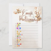 EMOJI PICTIONARY Baby Showgame Wasserfarbenbär Einladung (Vorderseite)