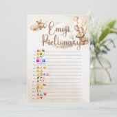 EMOJI PICTIONARY Baby Showgame Wasserfarbenbär Einladung (Stehend Vorderseite)