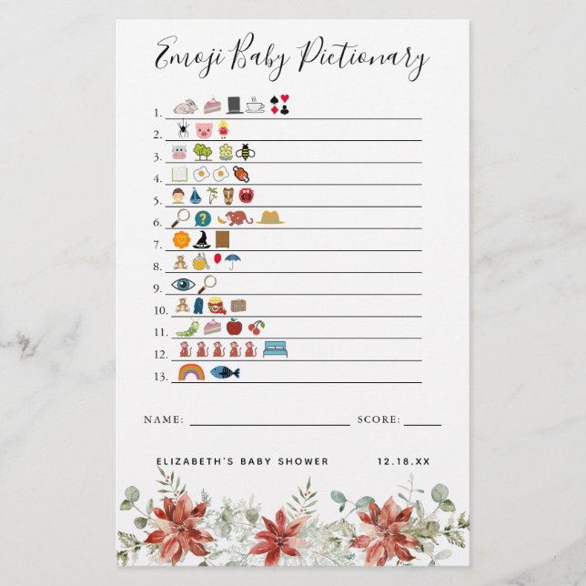 Emoji Pictionary | Baby Showspiel (Vorderseite)