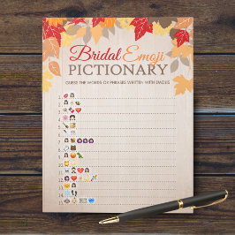 Emoji Pictionary Fall Brautparty Notizblock