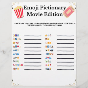 Emoji Pictionary – Film Edition   Ausdruckbares Sp Briefbogen