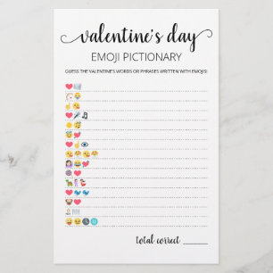 Emoji-Pictionary-Spiel zum Valentinstag mit Antwor