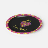 EMOJI Pink Black Girls Liebe Emoticons Party Pappteller (Schrägansicht)