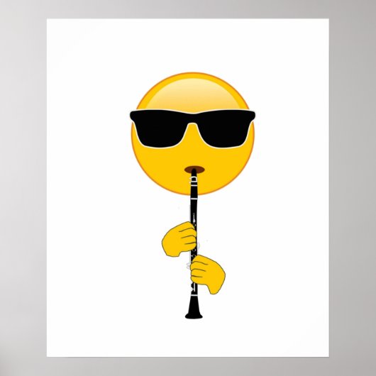 Emoji Playing Klarinet Poster (Vorne)