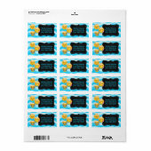 Emoji Pool Party Chalkboard Address Labels Adressaufkleber (Vorne)