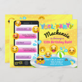 Emoji Pool Party Geburtstagseinladungen Einladung (Vorne/Hinten)