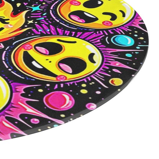 Emoji Pop Art Schneidebrett (Ecke)