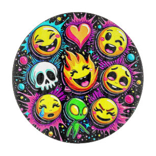Emoji Pop Art Schneidebrett
