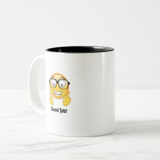 Emoji-Produkte Zweifarbige Tasse (Vorderseite Links)