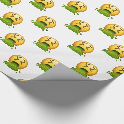 Emoji Puking Geschenkpapier (Ecke)
