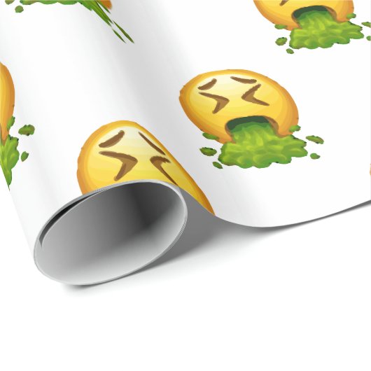 Emoji Puking Geschenkpapier (Rolleneckpunkt)