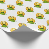 Emoji Puking Geschenkpapier (Ecke)