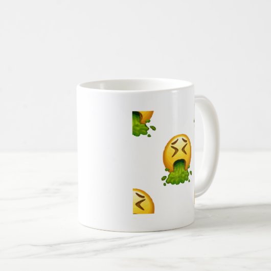 Emoji Puking Kaffeetasse (VorderseiteRechts)