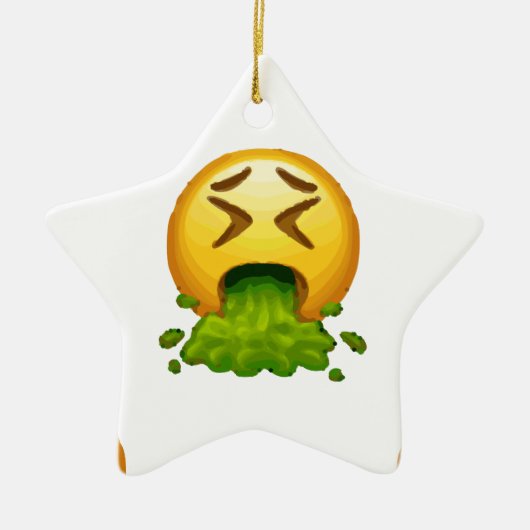 Emoji Puking Keramikornament (Vorne)