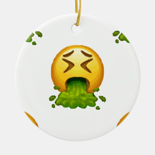 Emoji Puking Keramikornament (Vorne)
