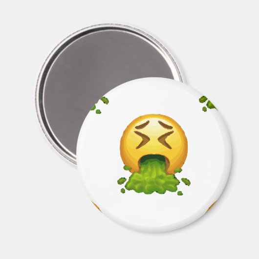 Emoji Puking Magnet (Vorderseite/Rückseite)
