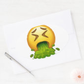 Emoji Puking Ovaler Aufkleber (Umschlag)