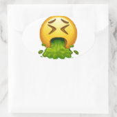 Emoji Puking Ovaler Aufkleber (Tasche)