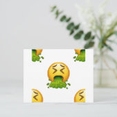 Emoji Puking Postkarte (Stehend Vorderseite)