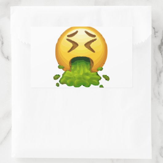 Emoji Puking Rechteckiger Aufkleber (Tasche)