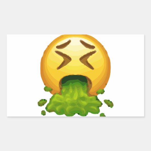 Emoji Puking Rechteckiger Aufkleber (Vorderseite)