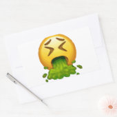 Emoji Puking Rechteckiger Aufkleber (Umschlag)