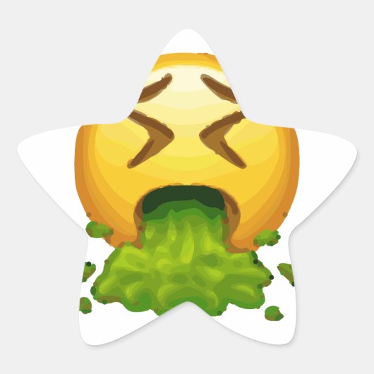 Emoji Puking Stern-Aufkleber (Vorderseite)