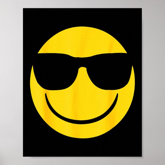 Emoji Retro Sonnenbrille Gelbes Smiley-Gesicht Poster (Vorne)