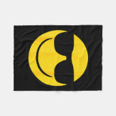 Emoji Retro Sungles Yellow Smile Face Fleecedecke (Vorderseite (Horizontal))