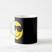 Emoji Retro Sungles Yellow Smile Face Kaffeetasse (Vorderseite Links)
