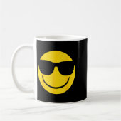 Emoji Retro Sungles Yellow Smile Face Kaffeetasse (Links)