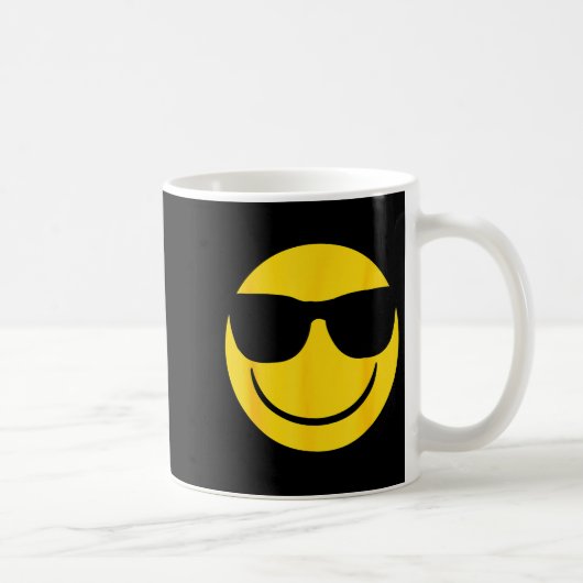 Emoji Retro Sungles Yellow Smile Face Kaffeetasse (Rechts)