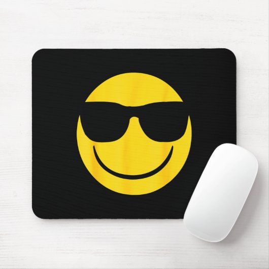 Emoji Retro Sungles Yellow Smile Face  Mousepad (Mit Mouse)