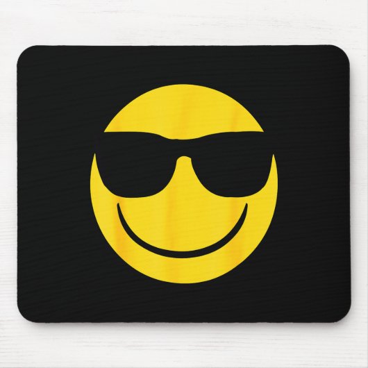 Emoji Retro Sungles Yellow Smile Face  Mousepad (Vorne)
