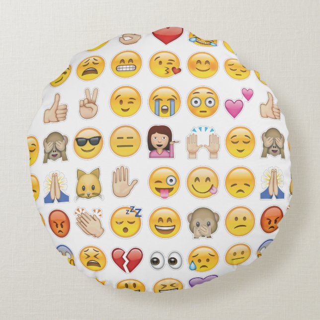 Emoji Rundkissen Rundes Kissen (Rückseite)