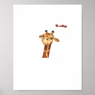 Emoji runzelt zorniges Giraffengesicht Poster