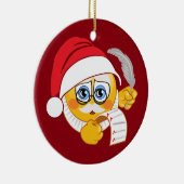 Emoji Sankt Weihnachtsverzierung Keramik Ornament (Rechts)