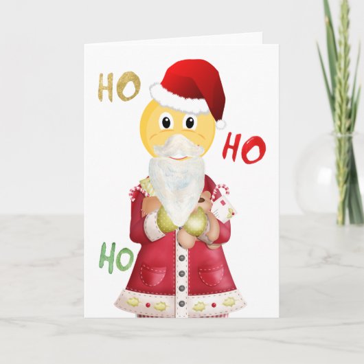 Emoji Santa Weihnachtskarte Feiertagskarte (Vorderseite)