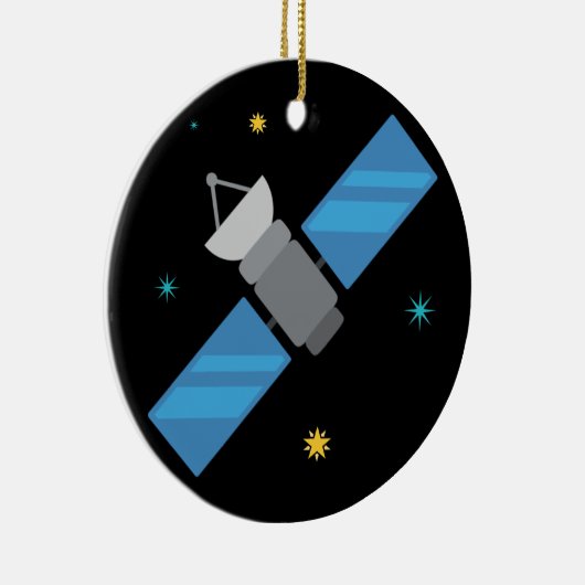 Emoji-Satellit Keramik Ornament (Rechts)