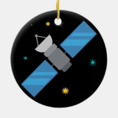 Emoji-Satellit Keramik Ornament (Hinten)